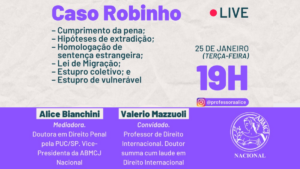 Live com professora Alice Bianchini (@professoraalice) e professor Valerio Mazzuoli (@valeriomazzuoli) sobre “Caso Robinho”